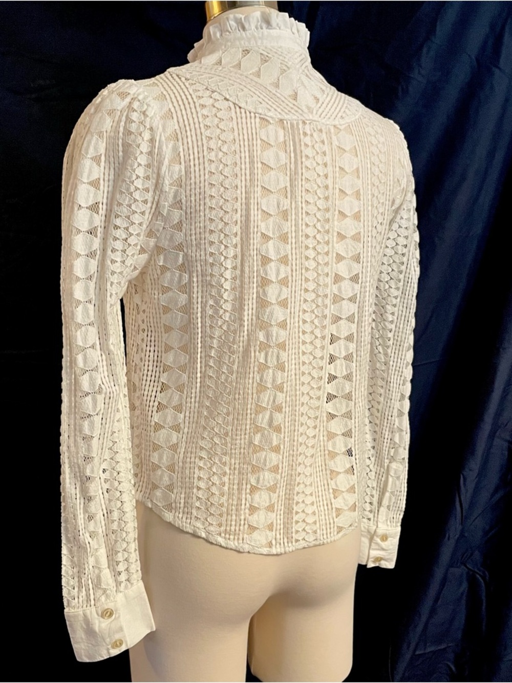 Meadow Rue White Lace Button-Front Blouse - Picture 2 of 3